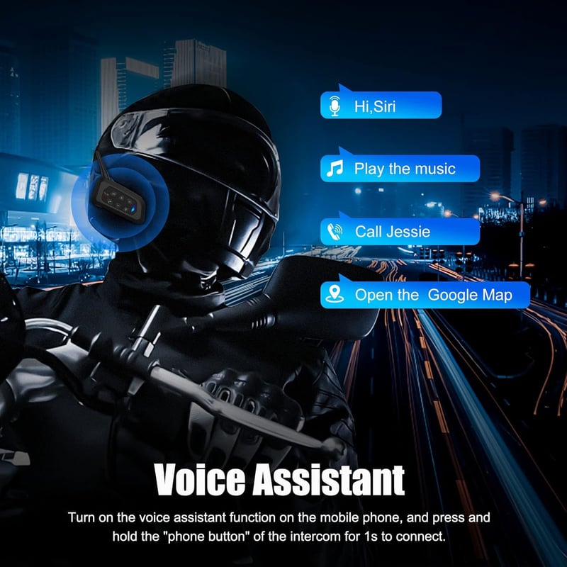 EJEAS V4 Plus motoros interkom Bluetooth 5.1 sisak headset 4 személyes full duplex FM CVC zajcsökkentés 2db