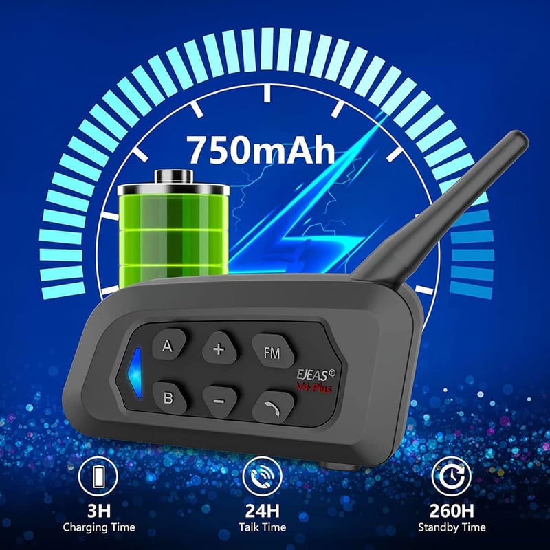 EJEAS V4C Plus Profi Futball Bíró Bluetooth Headset 1200M 4 Személyes Teljes Duplex Kommunikáció