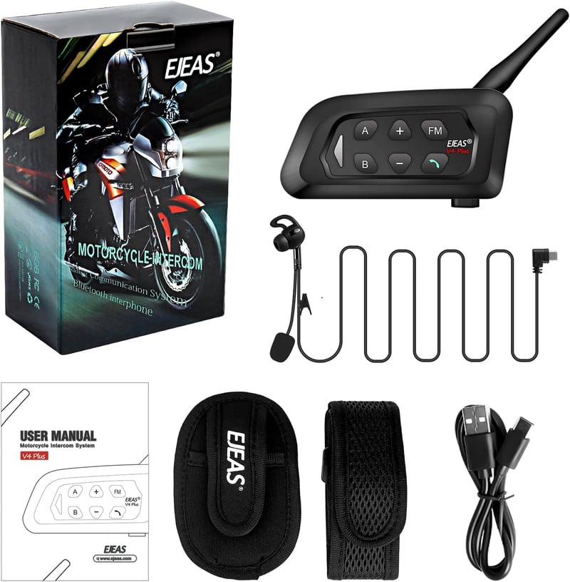 EJEAS V4C Plus Profi Futball Bíró Bluetooth Headset 1200M 4 Személyes Teljes Duplex Kommunikáció