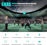 EJEAS V4C Plus Profi Futball Bíró Bluetooth Headset 1200M 4 Személyes Teljes Duplex Kommunikáció 2