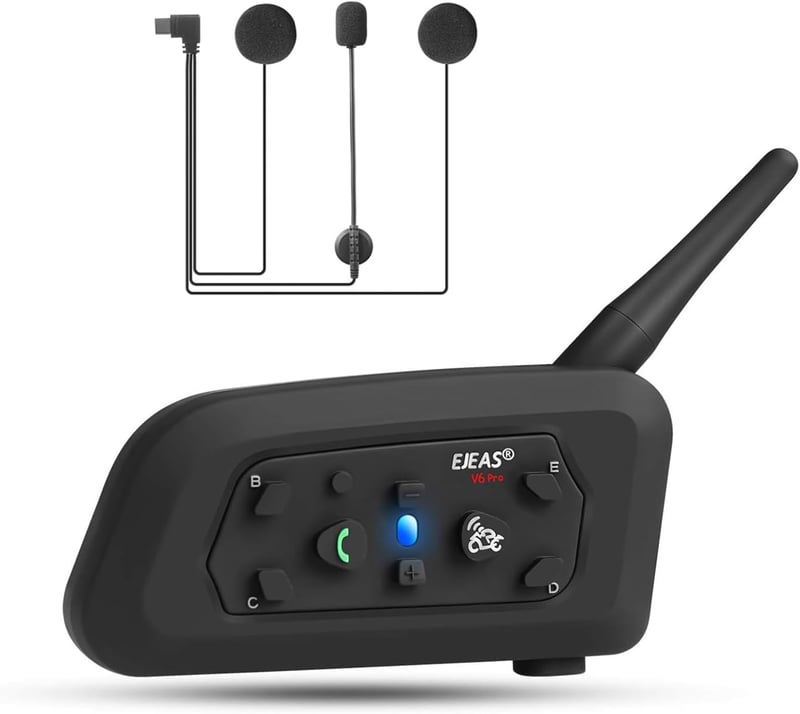 EJEAS V6 Pro+ Bluetooth motoros sisak intercom 6 fős csoportbeszélgetéshez