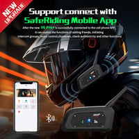 EJEAS V6 Pro+ Bluetooth motoros sisak intercom 6 fős csoportbeszélgetéshez 8