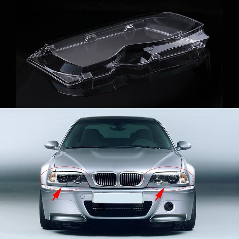 Ejoyous BMW E46 Fényszóró Üveg Szett - Bal és Jobb Oldali Lámpaburkolat 320i/325i/325xi/330i/330xi Modellekhez (2002-2005) - OEM 63126924043