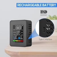 Ejoyous CO2 mérő légtisztaság monitor TVOC HCHO hőmérséklet páratartalom detektor 9