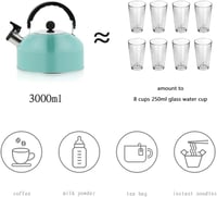 Ejoyous égkékszínű 3L rozsdamentes acél síppal ellátott kempingkanna indukcióhoz 7