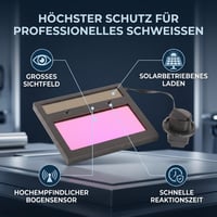 Náhradná šošovka pre zváračskú kuklu Ejoyous 110x90 mm, automatický solárny stmavovací filter s LCD displejom, šošovka pre ochrannú zváračskú masku 2
