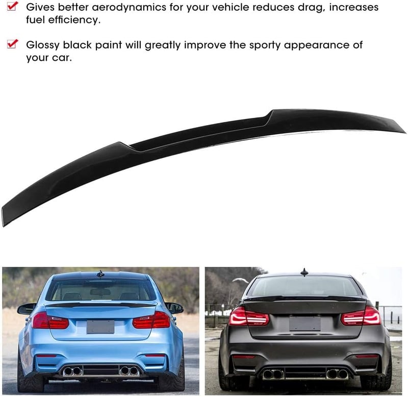 Ejoyous M4 stílusú autó hátsó spoiler F30/F80 3-as sorozathoz fényes fekete