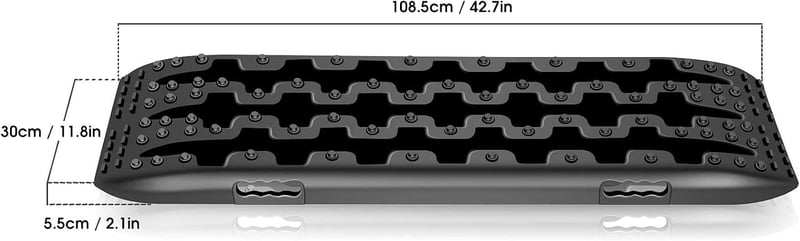 Ejoyous Offroad tapadó mentő talp 2 db fekete kerékgrip lap 4x4 autóhoz, teherautóhoz és lakókocsihoz homokhoz hóhoz