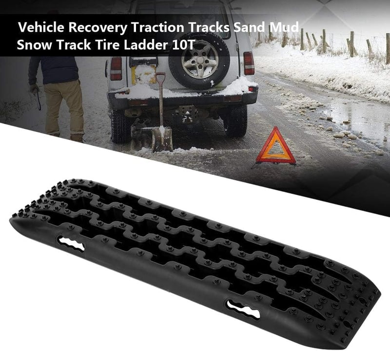 Ejoyous Offroad tapadó mentő talp 2 db fekete kerékgrip lap 4x4 autóhoz, teherautóhoz és lakókocsihoz homokhoz hóhoz