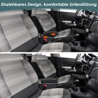 Ejoyous Univerzálna autolakťová opierka čierna s dvojvrstvovým úložným boxom, široká konzola pre nákladné a osobné automobily 5