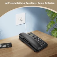 Telefon fix Ejoyous pentru vârstnici, telefon analogic de perete cu butoane mari, sonerie extra puternică, reapelare, pentru birou și acasă, negru 4