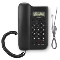 Telefon fix Ejoyous pentru vârstnici, telefon analogic de perete cu butoane mari, sonerie extra puternică, reapelare, pentru birou și acasă, negru 1