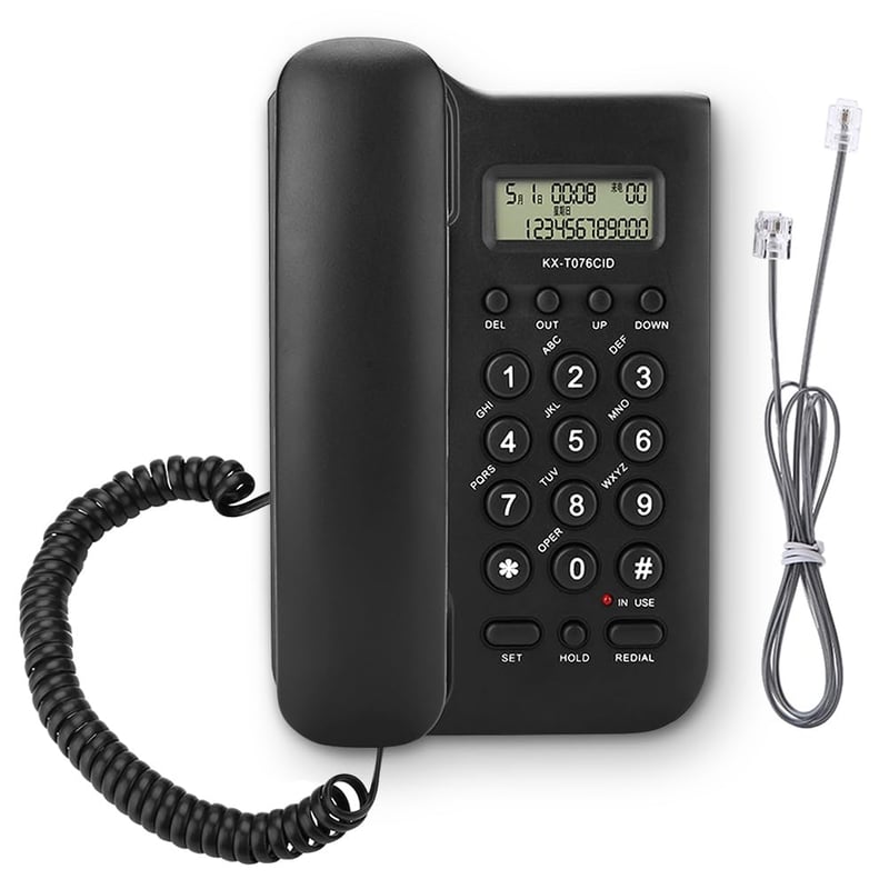 Telefon fix Ejoyous pentru vârstnici, telefon analogic de perete cu butoane mari, sonerie extra puternică, reapelare, pentru birou și acasă, negru