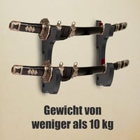 Ekkhysis Fali Kardtartó - Katana, Szamuráj Kard, Cosplay Fegyver Állvány - Fekete Préselt Fa, Forgó Konzol, Bársony Védelem, 9 kg Teherbírás 2