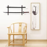 Ekkhysis Fali Kardtartó - Katana, Szamuráj Kard, Cosplay Fegyver Állvány - Fekete Préselt Fa, Forgó Konzol, Bársony Védelem, 9 kg Teherbírás 6