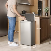 Senzorový odpadkový kôš EKO, 80 litrov, s automatickým otváraním veka, funkciou Soft-Close, antikorová úprava odolná proti odtlačkom prstov, s držiakom vreca a funkciou Stay-Open 5