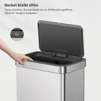 Senzorový odpadkový kôš EKO, 80 litrov, s automatickým otváraním veka, funkciou Soft-Close, antikorová úprava odolná proti odtlačkom prstov, s držiakom vreca a funkciou Stay-Open 6