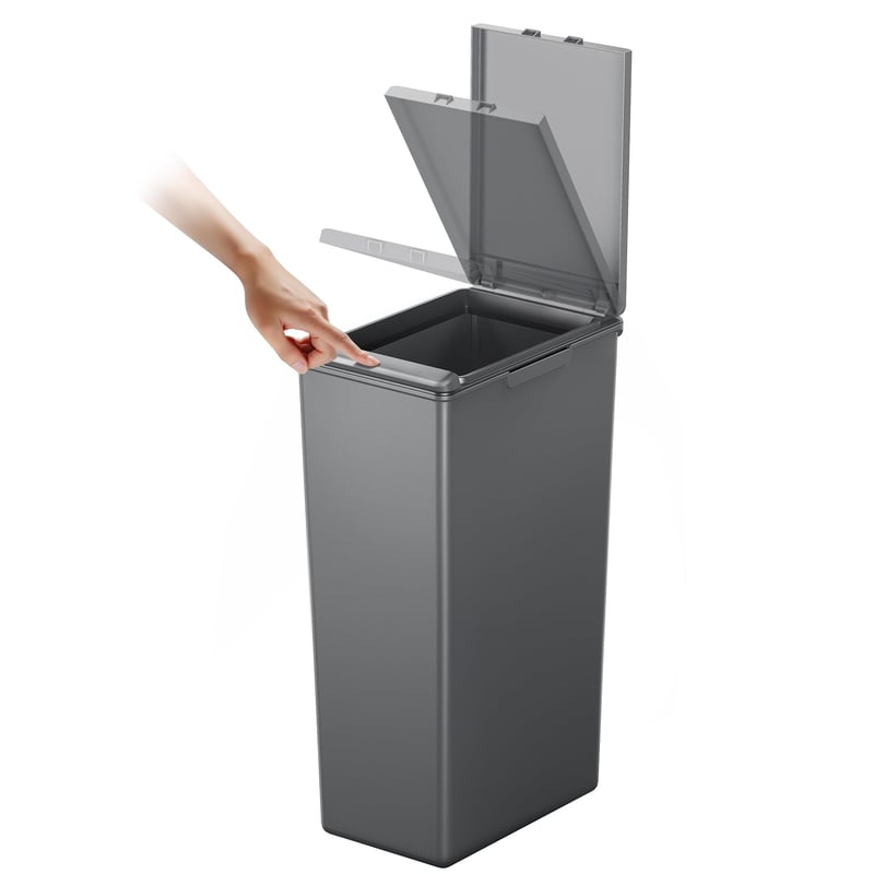EKO Morandi 30 l recyklačný kôš s dotykovým vekom, štíhly plastový kôš na triedený odpad s označením, ľahko čistiteľný do domácnosti a kancelárie
