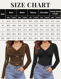 Ekouaer hosszú ujjú V nyakú bordázott alap felső, 3 db - fekete/szürke/fehér - M-es méret 6