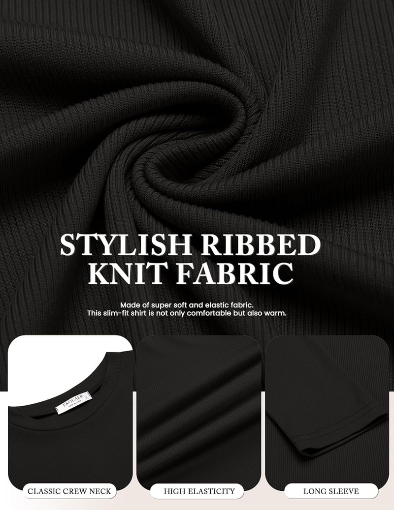 Ekouaer hosszú ujjú női alaplayer szett 3 db meleg termal felső slim fit M-es méret