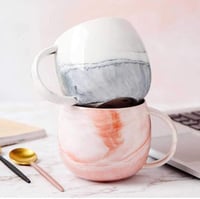 eKsdf Márvány Mintás Kerámia Kávéscsésze 300ml Rózsaszín 2