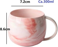 eKsdf Márvány Mintás Kerámia Kávéscsésze 300ml Rózsaszín 6