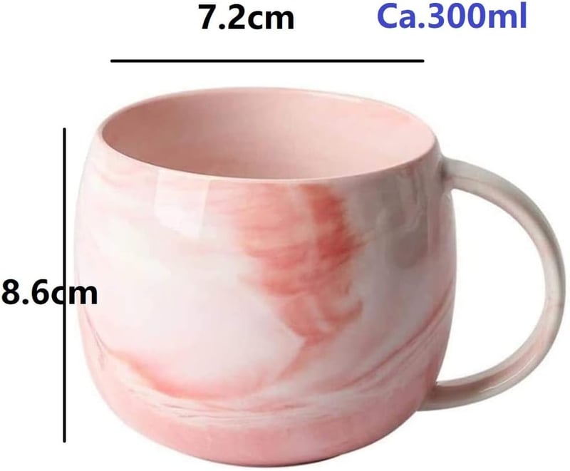eKsdf Márvány Mintás Kerámia Kávéscsésze 300ml Rózsaszín