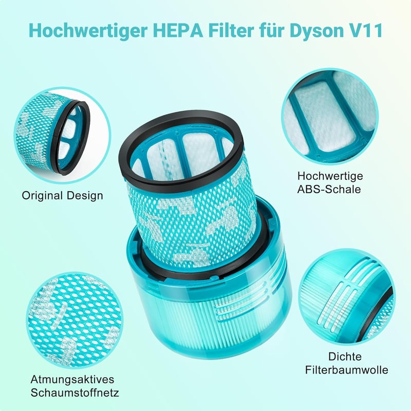 Elalove HEPA szűrő Dyson V11 V15 SV14 SV17 SV22 porszívóhoz kefével