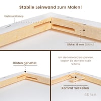 Napnuté maliarske plátno Elan 80x120 cm, 100 % bavlna 280 g/m², biely podklad Gesso, rám z dreva s certifikátom FSC, pre začiatočníkov aj pokročilých — súprava 2 ks 6
