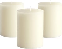 ELAORY Füstmentes Pillar Gyertya Ivory 7,5x7,5cm 3db Hygge Dekoráció 1