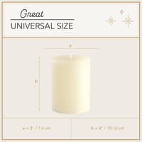 ELAORY Füstmentes Pillar Gyertya Ivory 7,5x7,5cm 3db Hygge Dekoráció 2