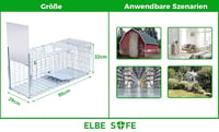 Capcană cu eliberare Elbe pentru jder, pisică, câine, 80 x 29 x 32 cm, rezistentă la intemperii, design sigur pentru copii și animale 3