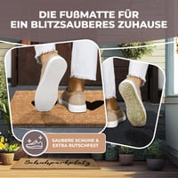 ElbFuchs kokosová rohožka 75x25 cm s čiernym vzorom sŕdc – protišmyková, odolná na vnútorné aj vonkajšie použitie, úzka čistiaca rohož 5
