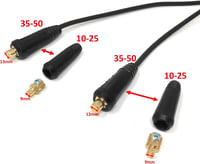 ELCAN Professional 300A elektródatartó és földelőcsipesz, 3 m rézkábellel (10–25 csatlakozókkal szerelve + 2 db 35–50 csatlakozó) 6