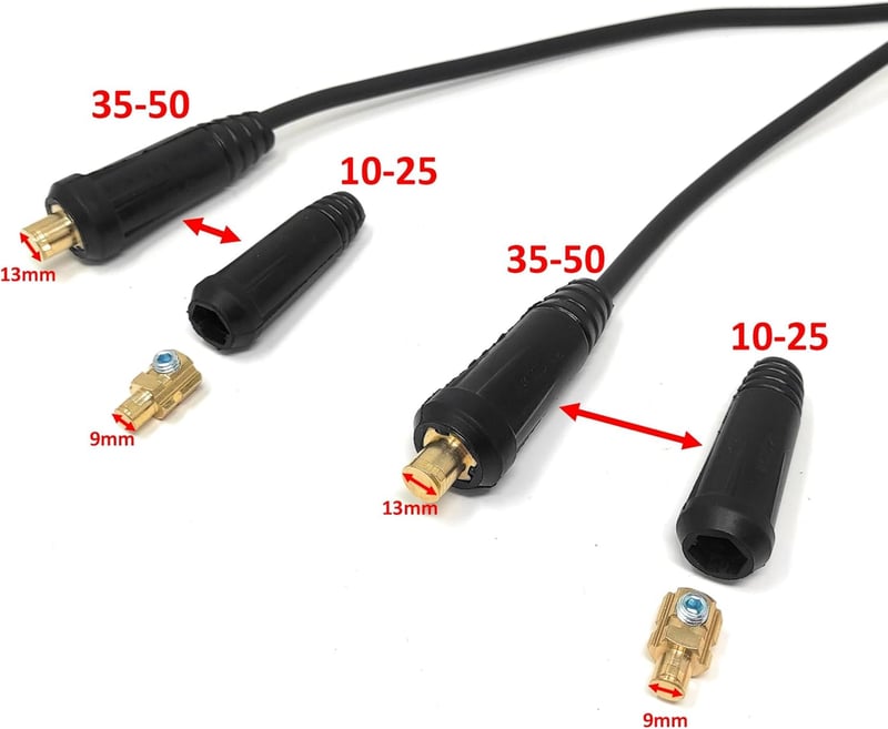 ELCAN Professional 300A elektródatartó és földelőcsipesz, 3 m rézkábellel (10–25 csatlakozókkal szerelve + 2 db 35–50 csatlakozó)