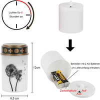 Eldnacele Fehér LED Sírmécses Időzítővel, Vízálló Emlékmécses 2db - White 3