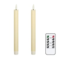 LED sviečka Eldnacele s diaľkovým ovládaním a časovačom, pravý vosk, 25 cm, 2 ks – slonová kosť 6