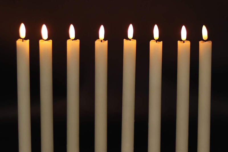Eldnacele LED Gyertyák Távirányítóval, Időzítővel, Valódi Viaszból, 25cm, 2db - Ivory-2