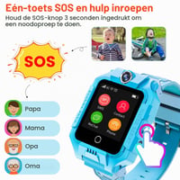 Ceas inteligent pentru copii ele ELEOPTION 4G GPS cu cameră duală 360°, WiFi, apel video, SOS, pedometru, rezistent la apă IP67, pentru fete și băieți - Albastru deschis 7