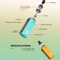Eleaf iJust P40 Kit 40W E-cigaretta - 1500mAh Akkumulátor, 2ml Tartály, GTL Porlasztó, USB-C Töltés, Kék Színben, Nikotinmentes

AI: I've cr 6