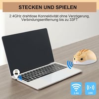 elec Space Aranyos Hörcsög Vezeték Nélküli Egér 2.4GHz 1200DPI USB Vevővel Laptop PC Mac 2
