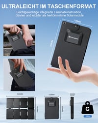 Prenosná solárna nabíjačka ELECAENTA 25W ETFE, skladací solárny panel s USB-A a USB-C konektorom, vodeodolnosť IP68, na nabíjanie mobilných telefónov, tabletov, powerbánk, vhodná na kempovanie 2