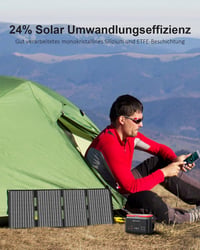 ELECAENTA 60W hordozható napelemes töltő IP68 összecsukható kültéri camping telefon tablet 4