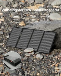 ELECAENTA 60W hordozható napelemes töltő IP68 összecsukható kültéri camping telefon tablet 6
