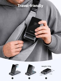 Elecdov 3 v 1 bezdrôtová nabíjacia stanica s hodinami pre Samsung Galaxy S25/S24/Z Flip/Fold/Buds 4/Watch 8/7/6, kompatibilná skladacia nabíjačka 6