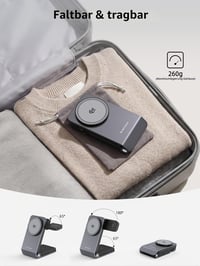 Elecdov 3 v 1 magnetická bezdrôtová nabíjacia stanica Qi2 pre Samsung Galaxy S25 Ultra, Watch 8 a Buds 3, s aktívnym chladením, skladacia 7