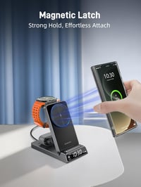 Elecdov 3in1 mágneses vezeték nélküli töltő Samsung Galaxy Z Fold/Flip 7, S25 Ultra, Watch Ultra, Buds 4 Pro 3