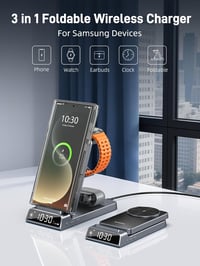 Elecdov 3in1 mágneses vezeték nélküli töltő Samsung Galaxy Z Fold/Flip 7, S25 Ultra, Watch Ultra, Buds 4 Pro 9