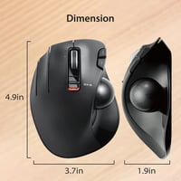 ELECOM Balkezes Vezeték Nélküli Trackball Egér 6 Gomb Fekete 8
