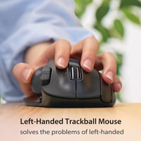 ELECOM Balkezes Vezeték Nélküli Trackball Egér 6 Gomb Fekete 2